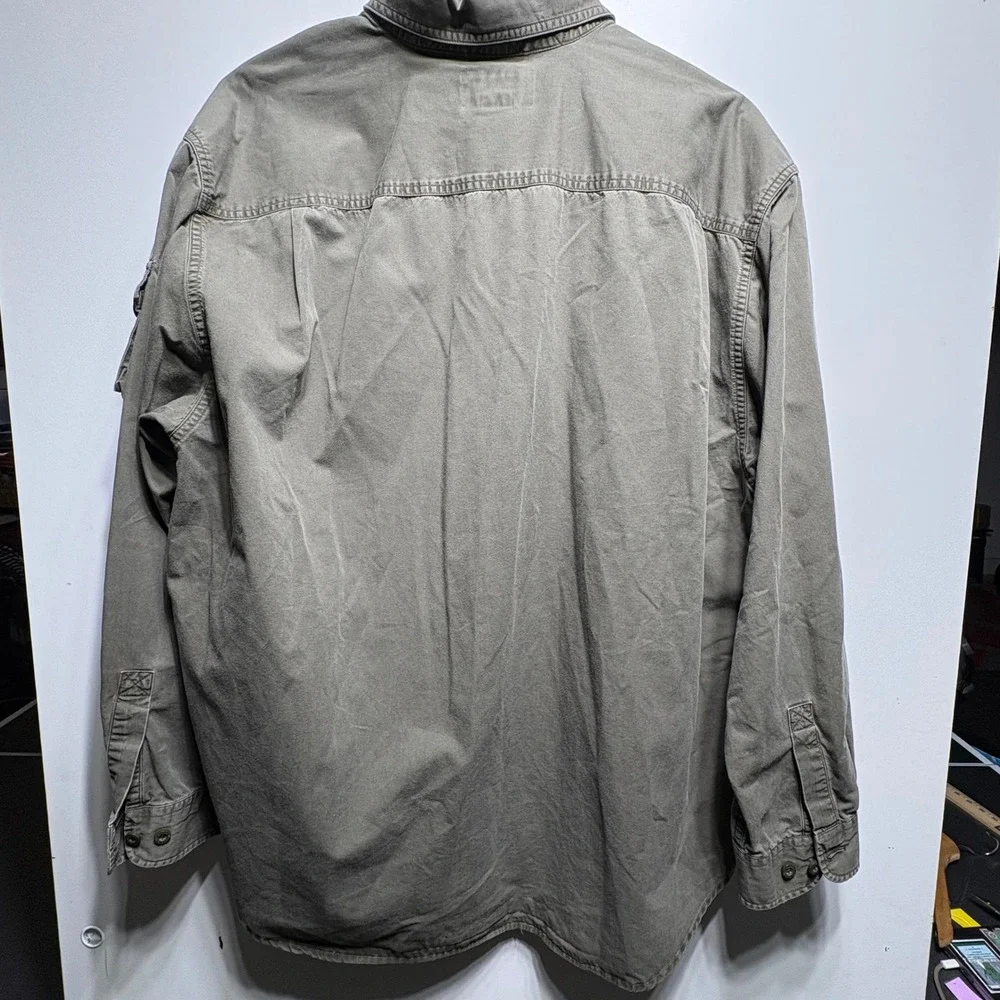 Eddie Bauer Legend Elkhorn Shirt Mens XL Olive Green Cotton Long Sleeve Workwear - Picture 9 of 9
